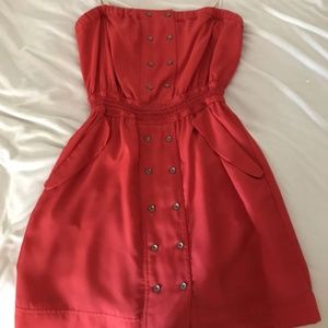 BCBG red strapless cocktail dress
